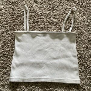 Brandy Melville White Ribbed Camisole